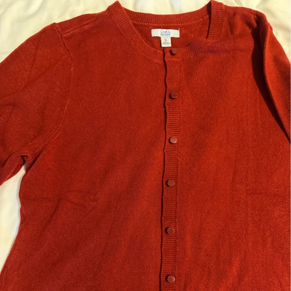 Croft & Barrow women’s button up Cardigan/sweater Red, size XL - Picture 1 of 5